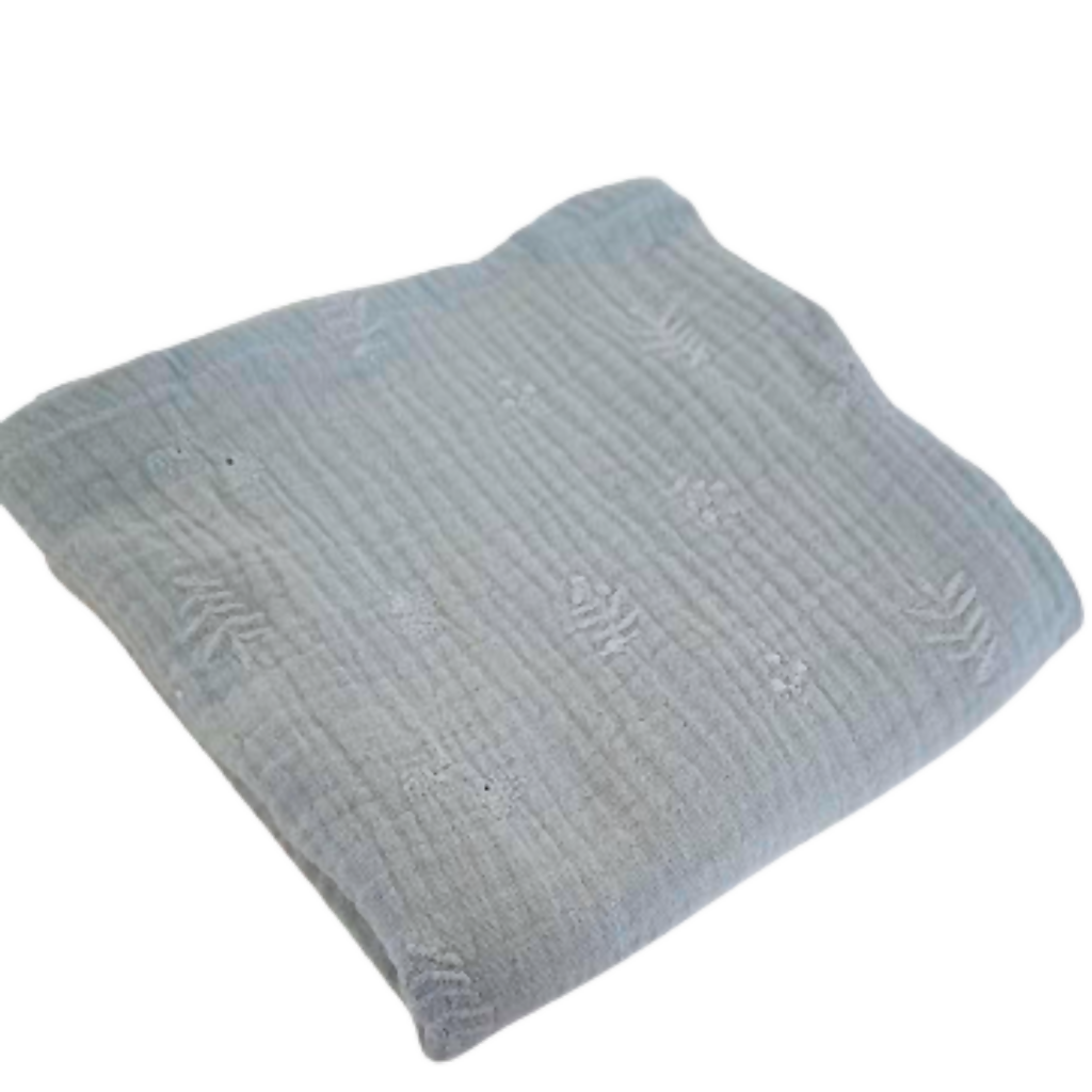 Embroidered Mohair Leaf Blanket