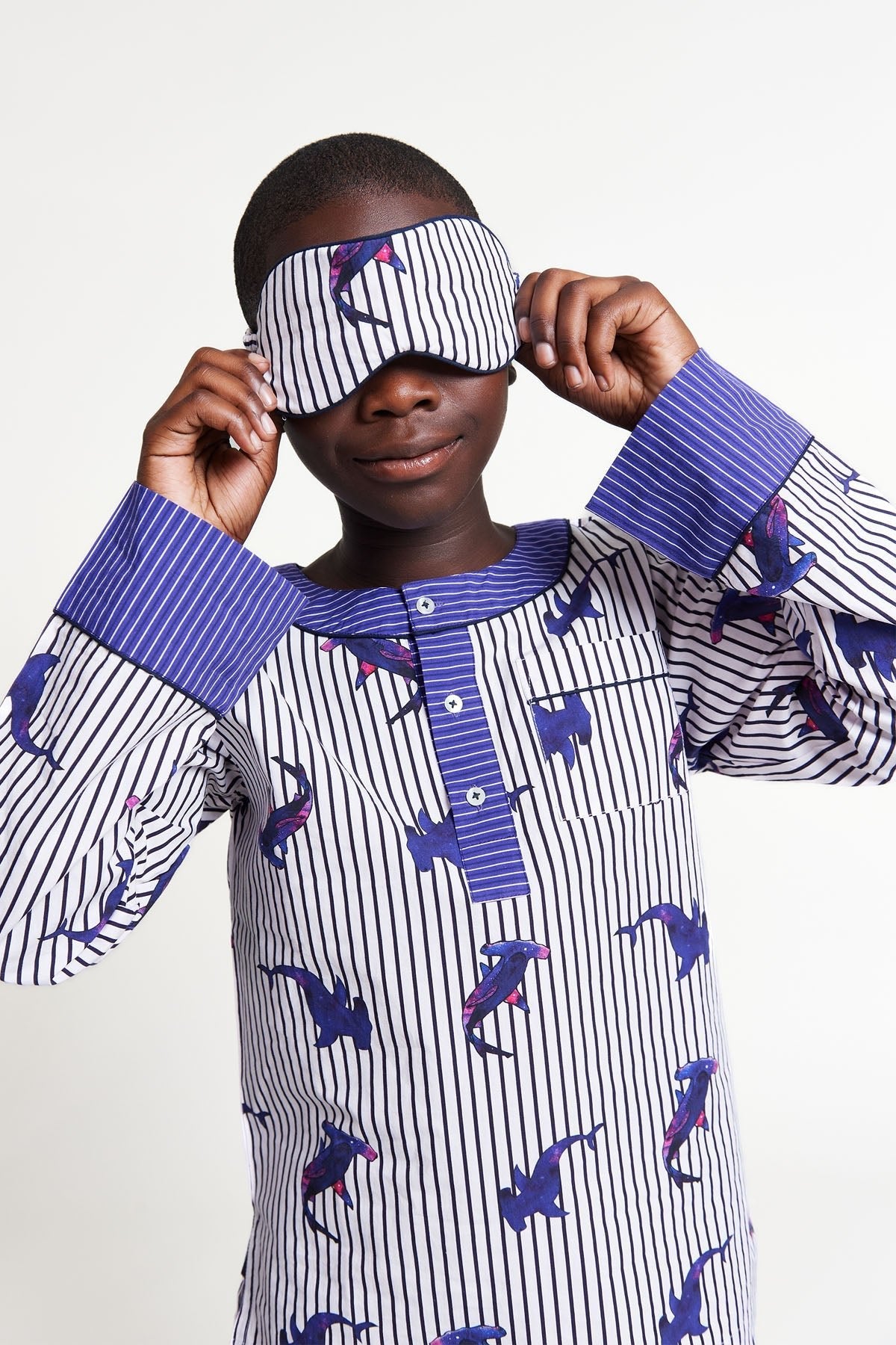 galactic sharks - organic cotton kids pyjama set - Kutti Lulu