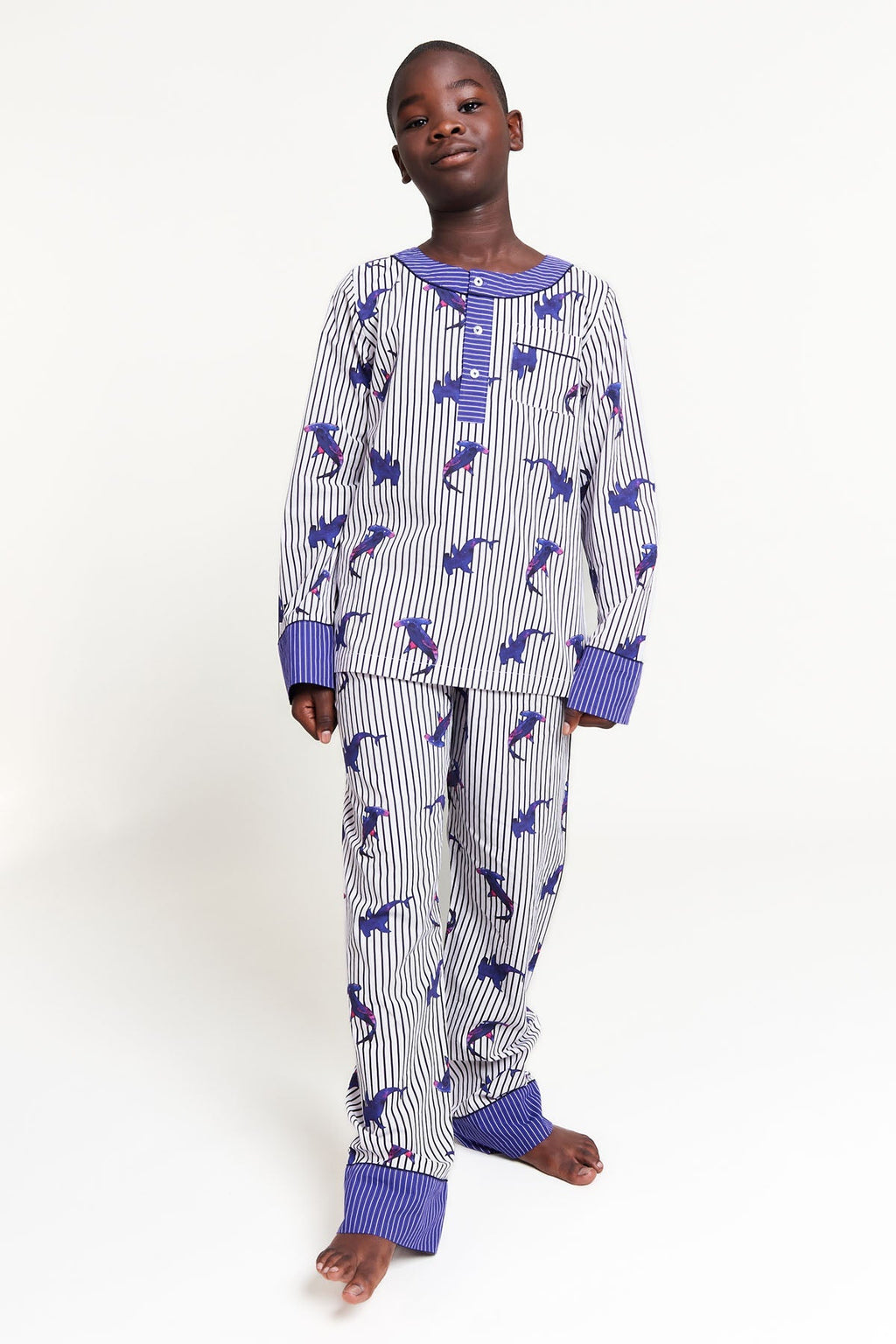 galactic sharks - organic cotton kids pyjama set - Kutti Lulu