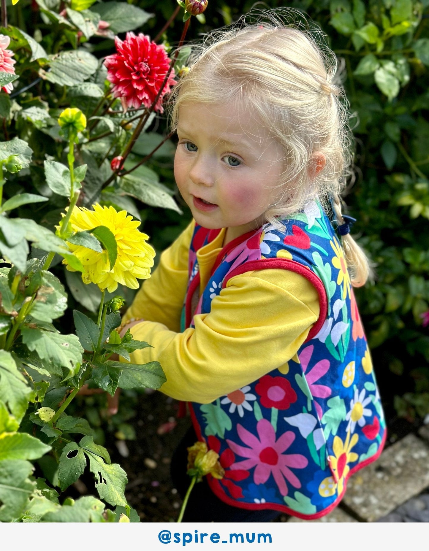Luxury ethical baby: Organic Bold Floral Reversible Gilet | KIDDYKIND UK