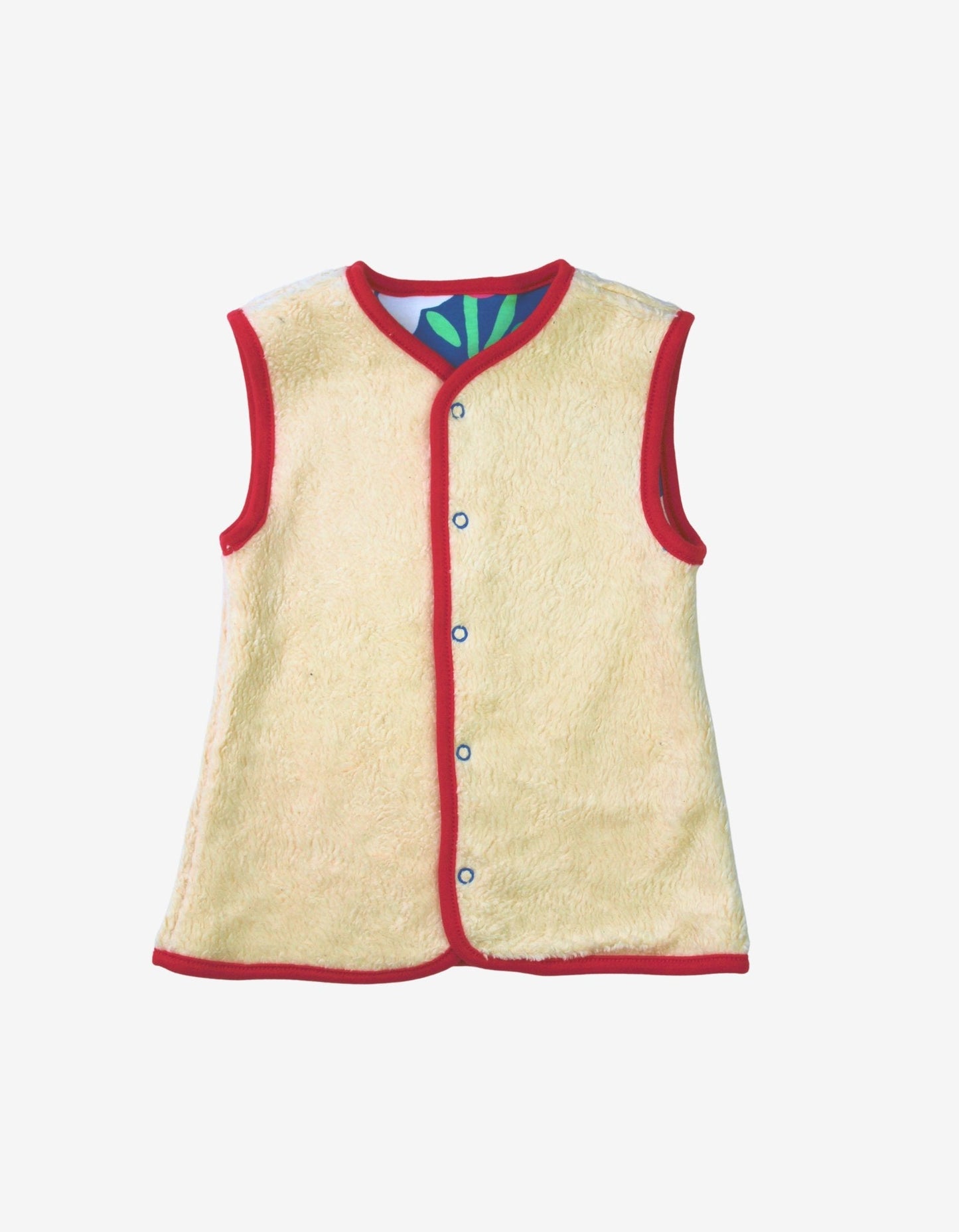 Luxury ethical baby: Organic Bold Floral Reversible Gilet | KIDDYKIND UK