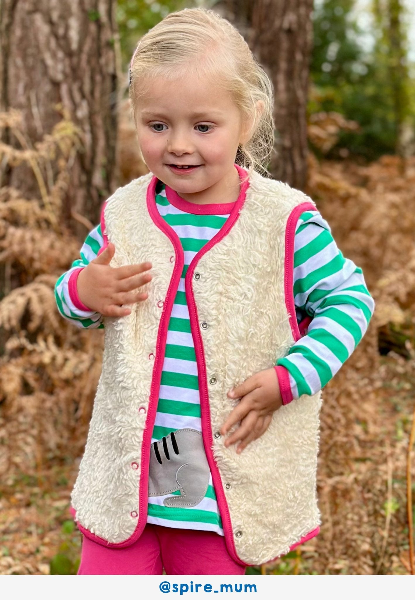 Conscious baby essentials: Organic Kitten Print Reversible Gilet | KIDDYKIND