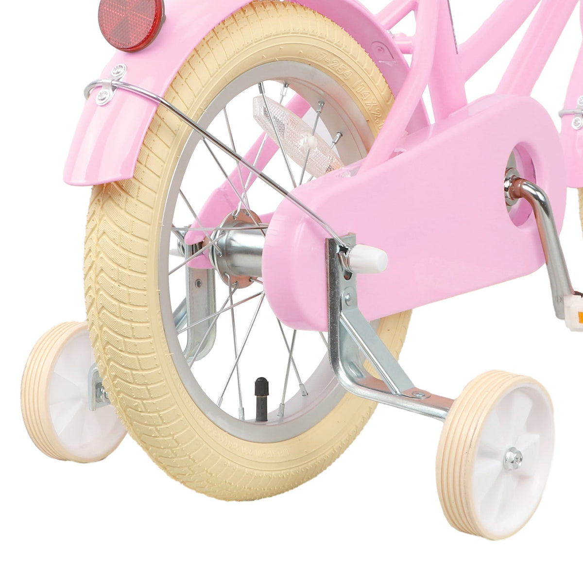 Glerc Little Molly 12 inch kids bike with stabilisers, wicker basket and mudguards, view 4
