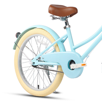 Glerc Little Molly 20 inch kids bike with wicker basket and mudguards in Blue, view 4