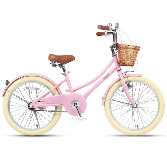 Glerc Little Molly 20 inch kids bike with wicker basket and mudguards