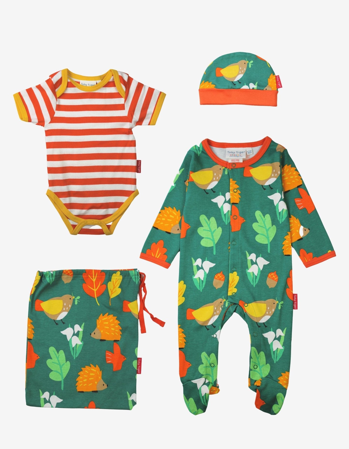 Organic Autumn Print Baby Gift Set | organic baby sleepwear UK — KIDDYKIND