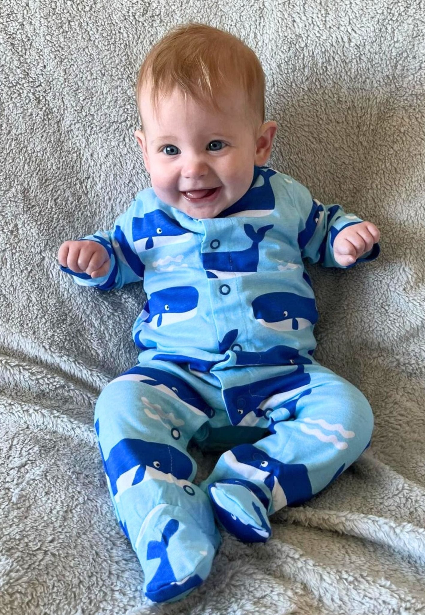 Organic Whale Waves Print Baby Gift Set - Toby Tiger