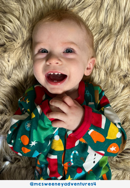 Organic Christmas Bear Print Baby Gift Set | organic baby sleepwear UK — KIDDYKIND