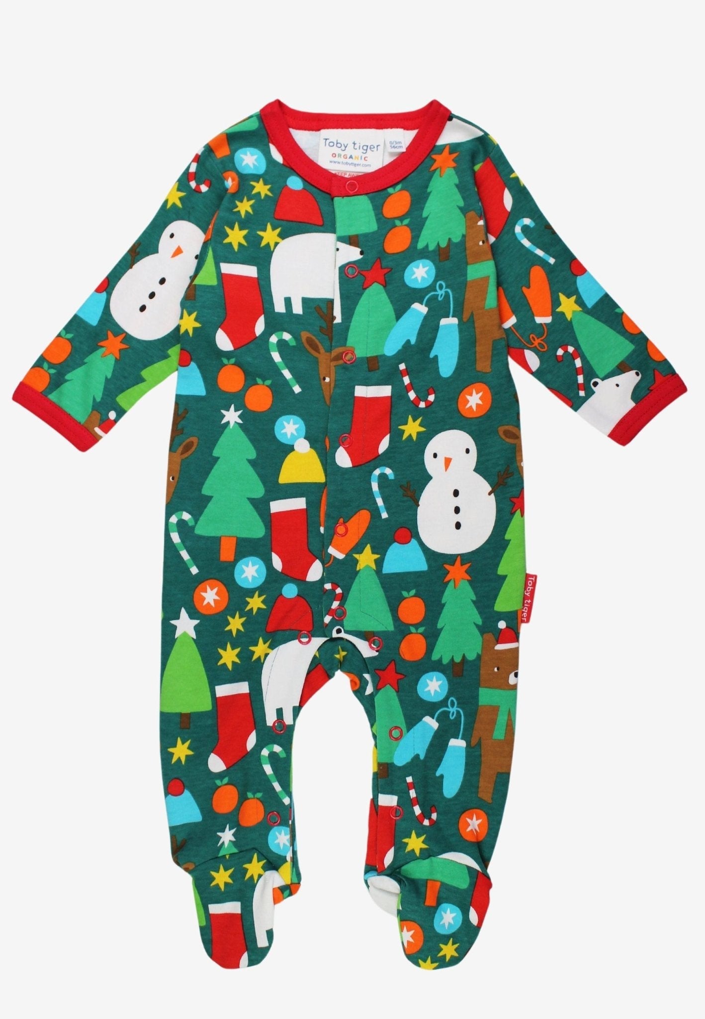 Organic Christmas Bear Print Baby Gift Set | organic baby sleepwear UK — KIDDYKIND