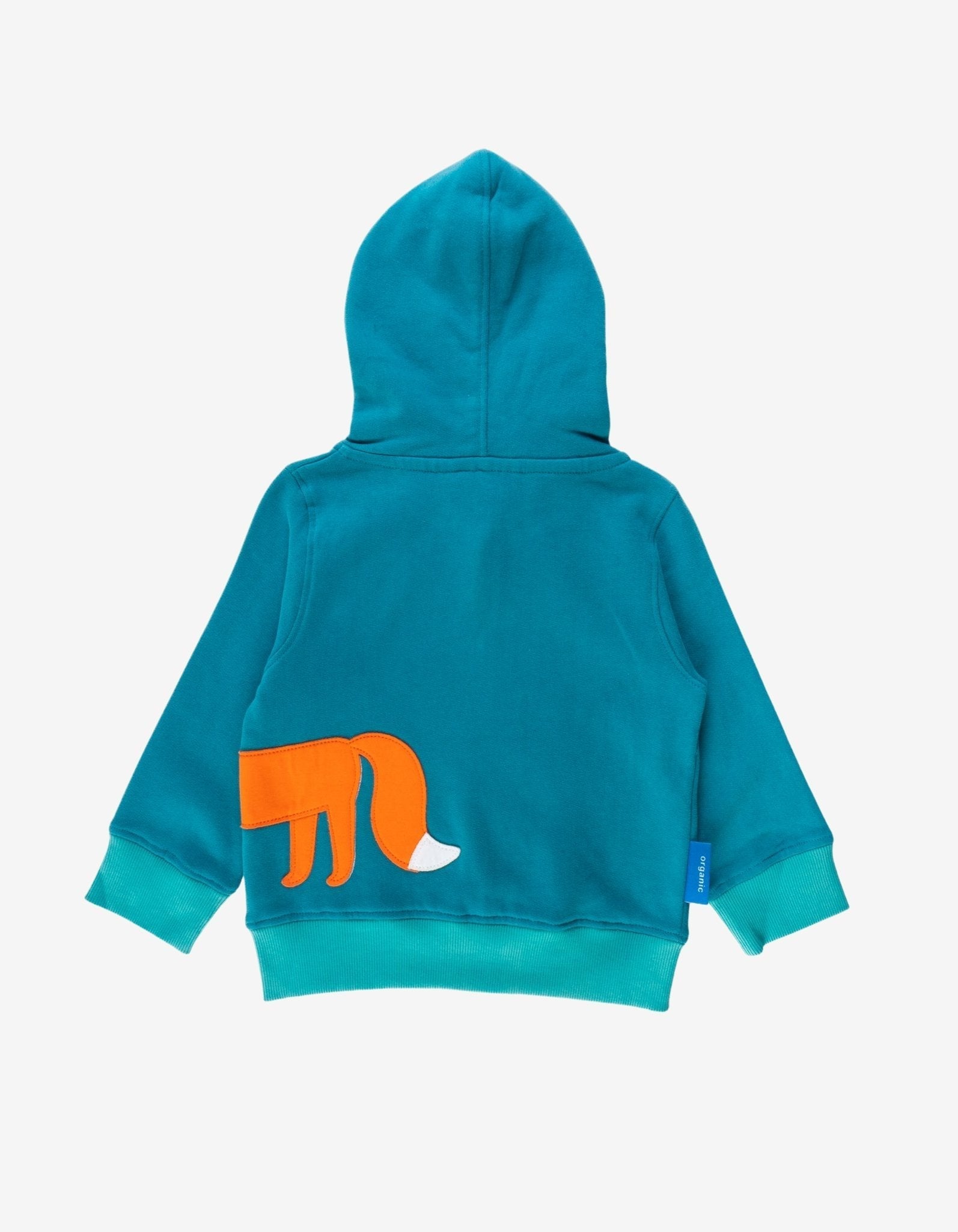 Organic Fox Applique Hoodie by Toby Tiger, GOTS-certified, vetted by KIDDYKIND
