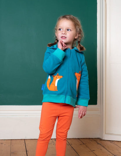 Organic Fox Applique Hoodie by Toby Tiger, GOTS-certified, vetted by KIDDYKIND