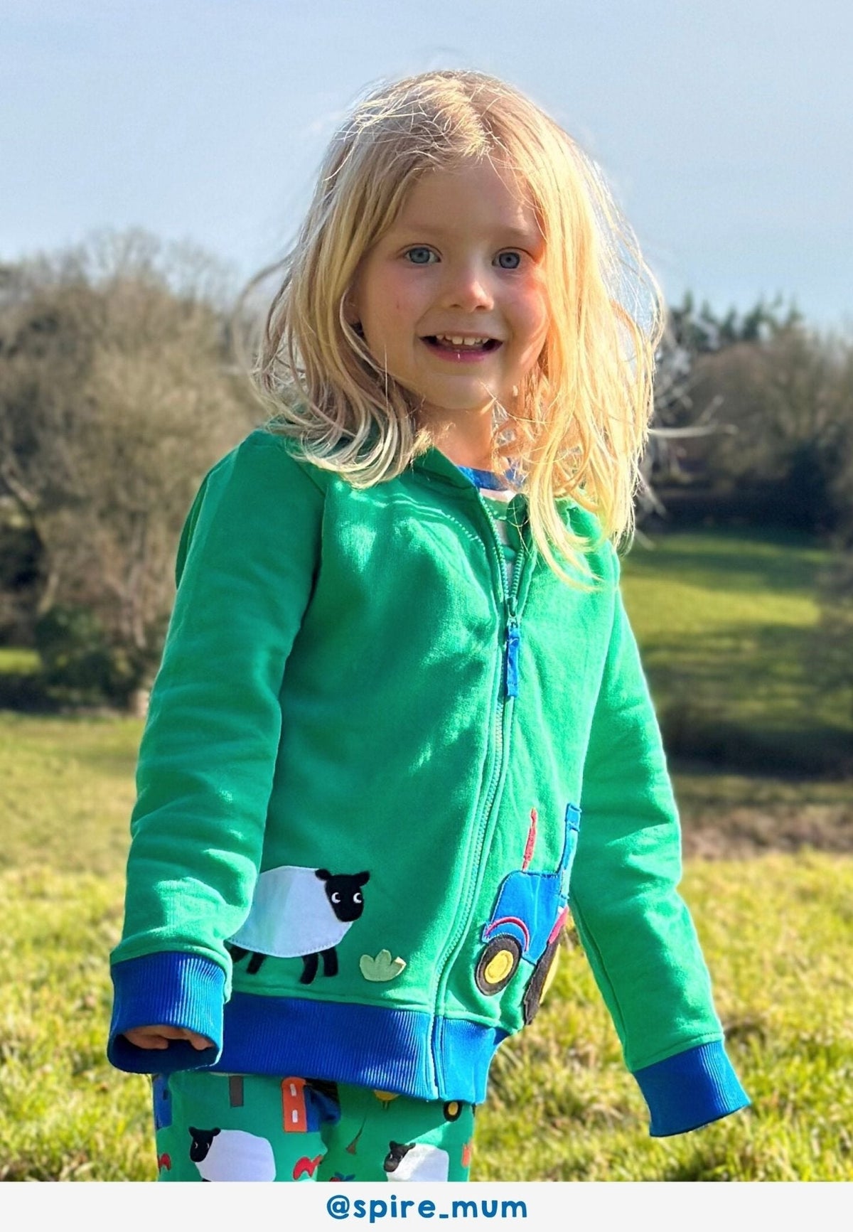 Organic Hillside Applique Hoodie - Toby Tiger