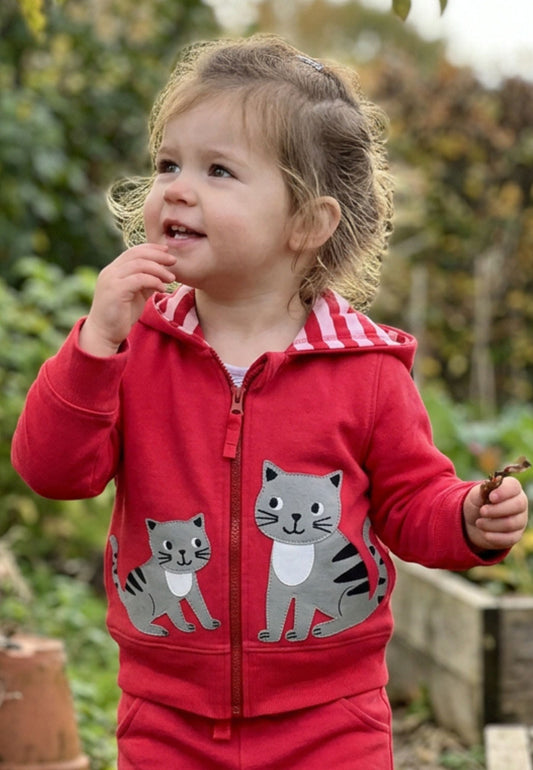 Organic Cat Applique Hoodie