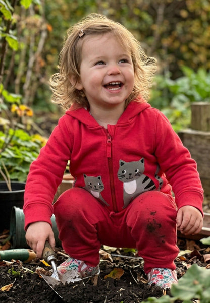 Organic Cat Applique Hoodie