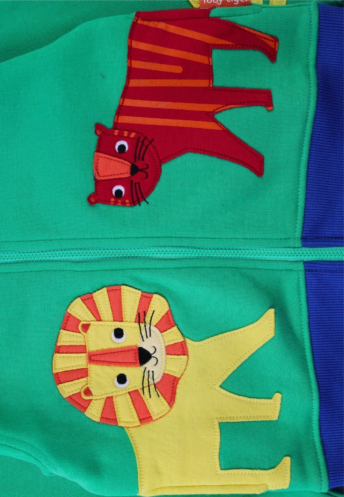 Organic Lion Tiger Applique Hoodie - Toby Tiger