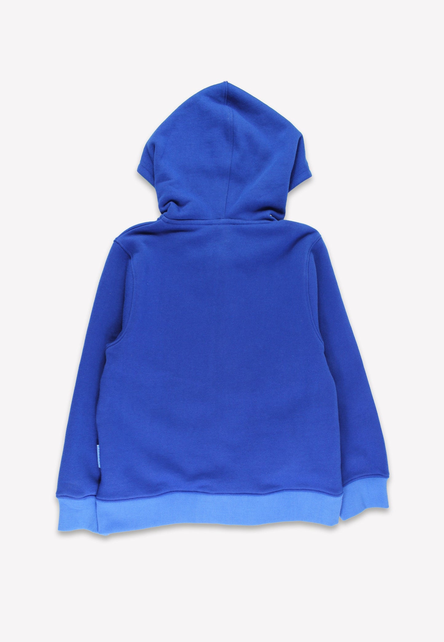 Blue hoodie on a light gray background