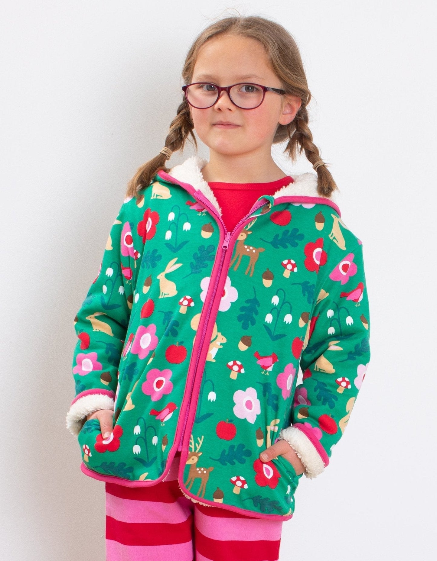 Organic Forest Adventure Fleece Applique Hoodie - Toby Tiger UK Retail