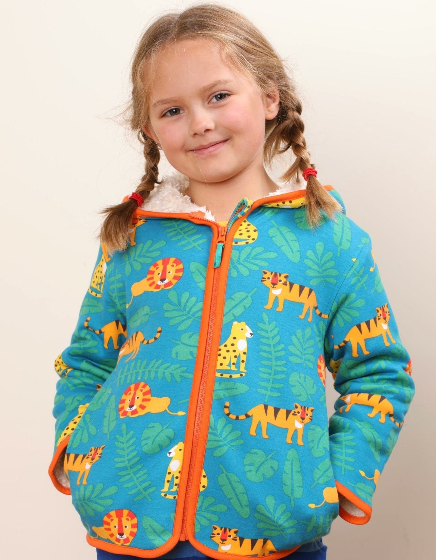 Organic Wild Cats Fleece Hoodie - Toby Tiger UK Retail
