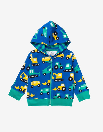 Organic Digger Print Hoodie by Toby Tiger, GOTS-certified, vetted by KIDDYKIND