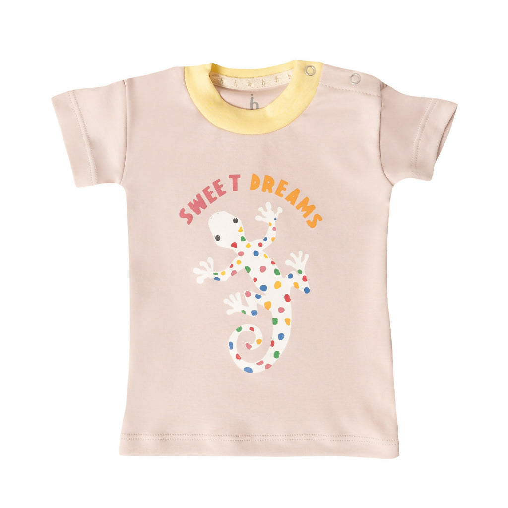 Pima cotton kids pyjamas, organic cotton kids pyjamas, natural kids pyjamas, organic kids pyjamas, iguana print kids pyjamas, kids unisex sleepwear. Inca Hugs