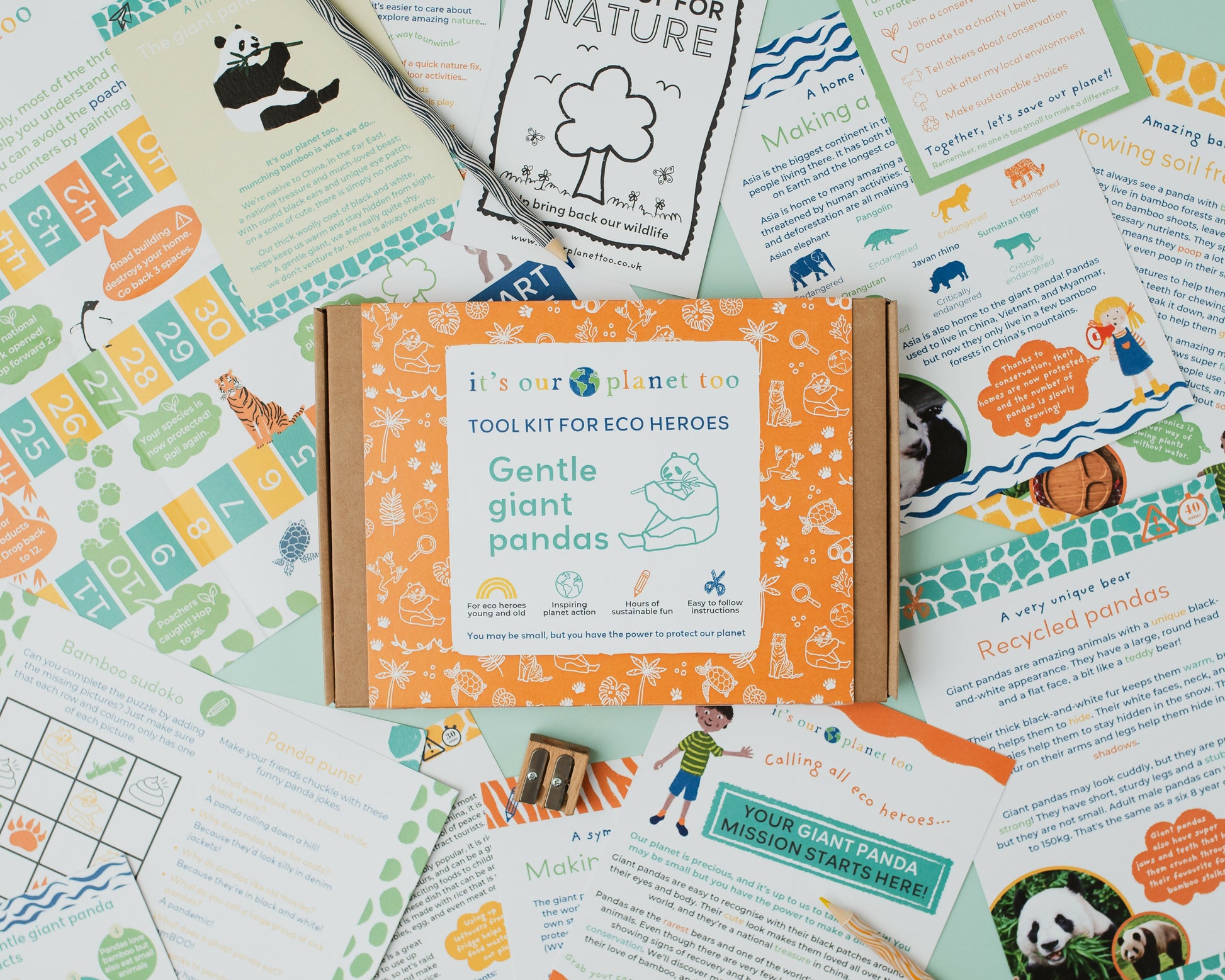 GENTLE GIANT PANDAS - Children’s eco activity kit (Age 5+) | natural wooden toy for toddlers UK