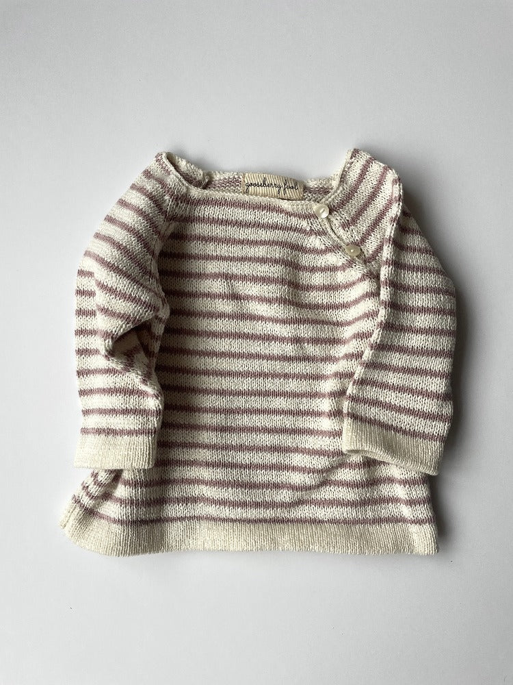 Striped organic cotton baby jumper