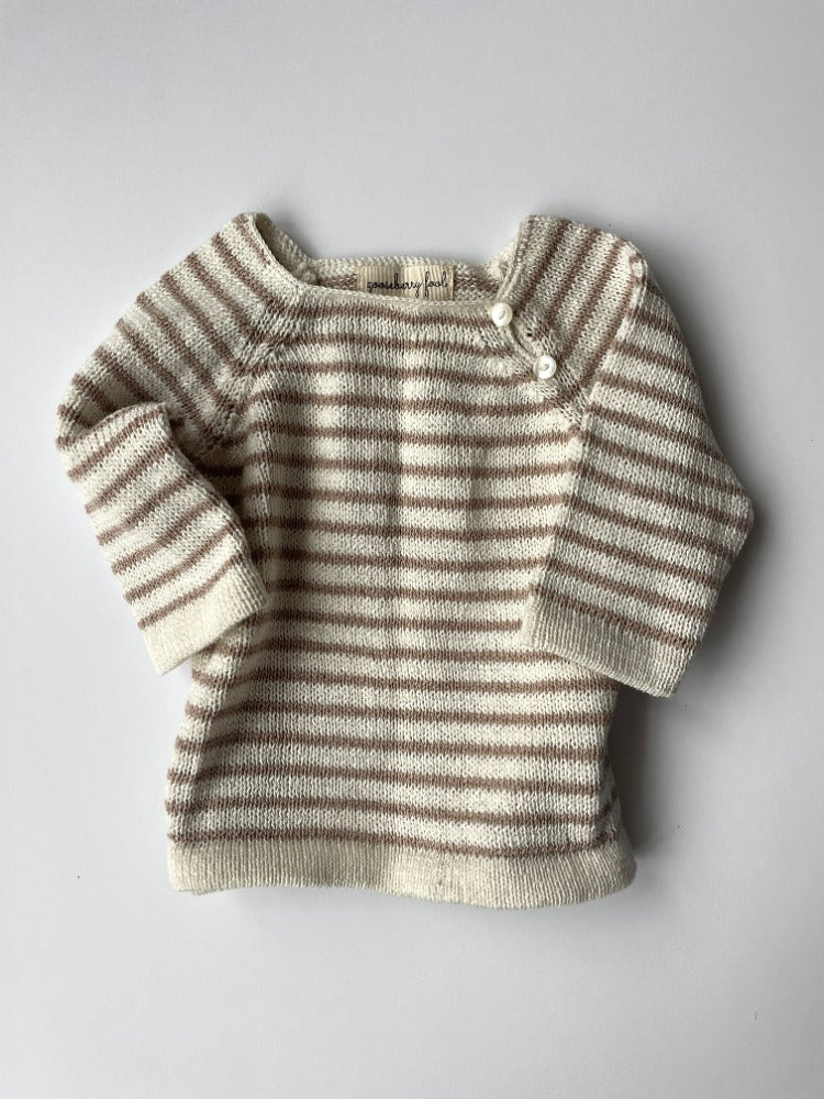 Striped organic cotton baby jumper