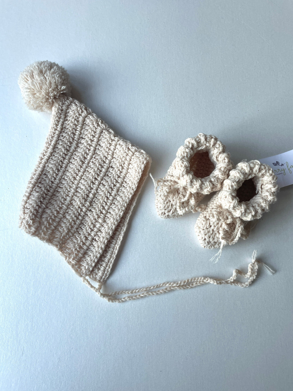 Wool pixie baby bonnet