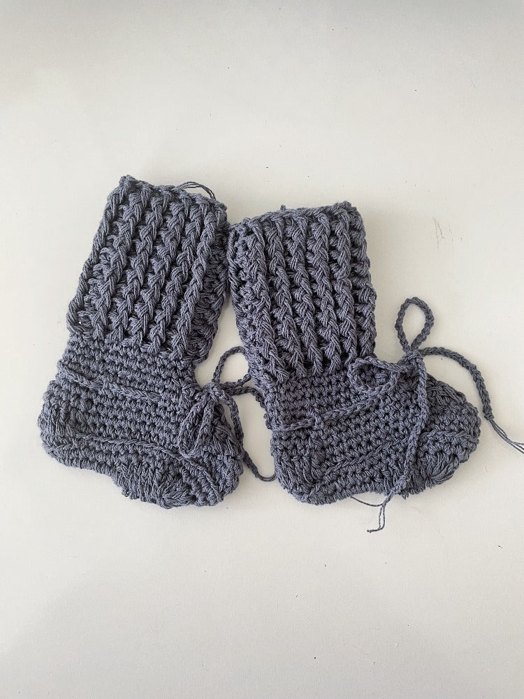 Organic cotton long length baby booties