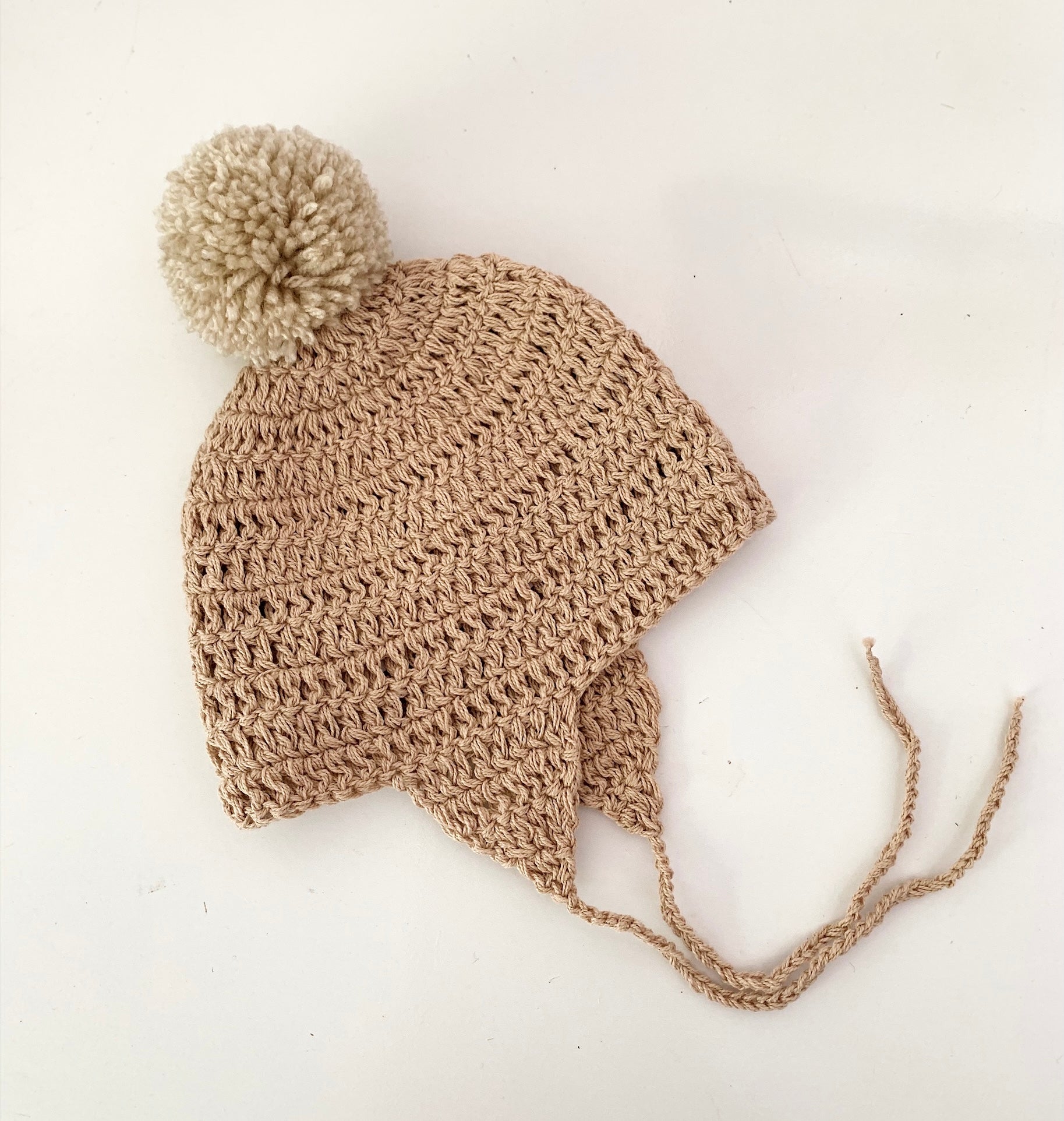 Acorn Bonnet, organic cotton baby hat