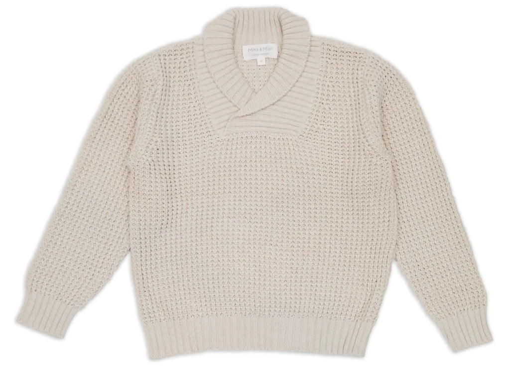 Shawl Waffle Knit Jumper - Cashmere & Organic Cotton