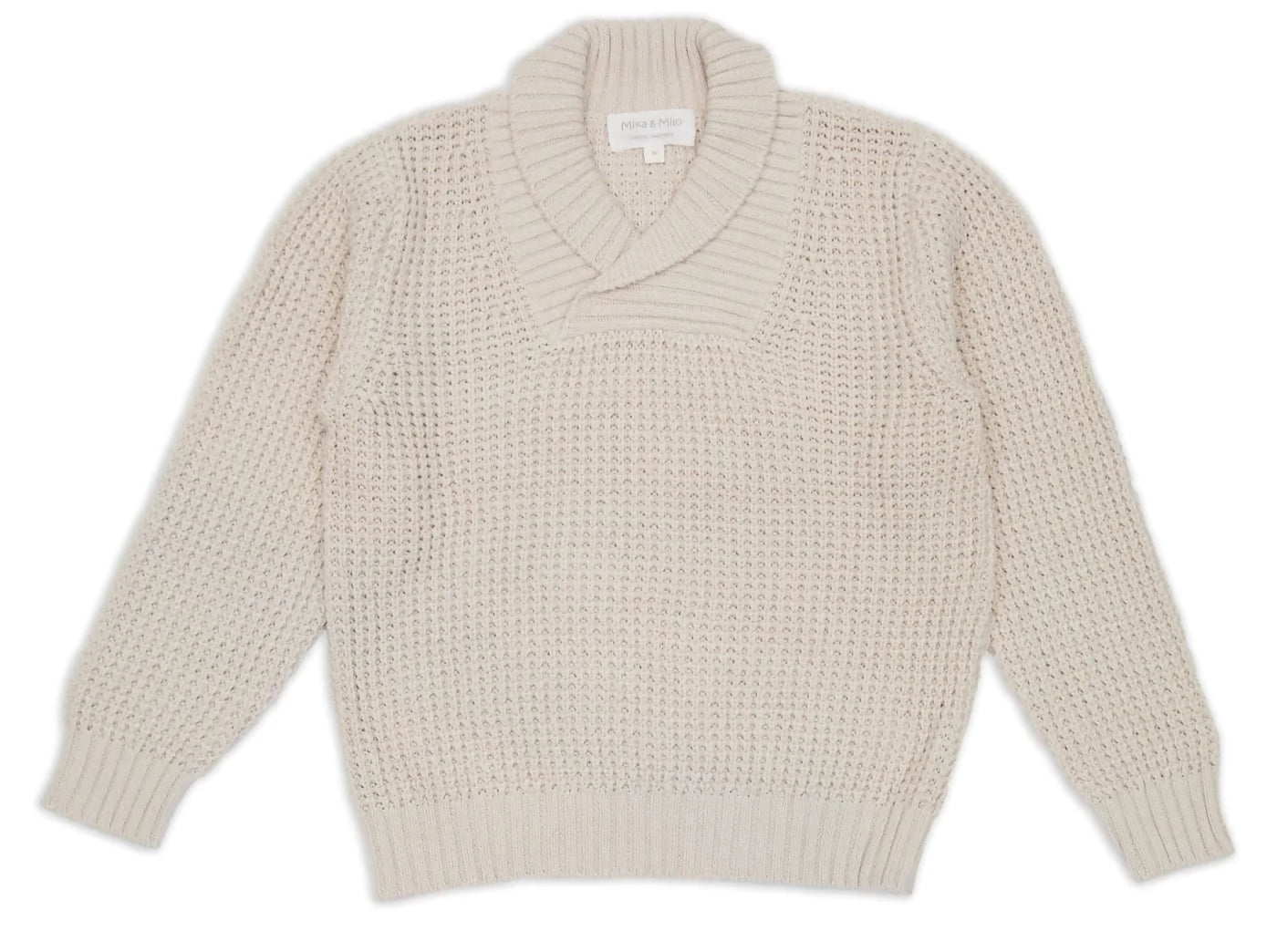 Shawl Waffle Knit Jumper - Cashmere & Organic Cotton
