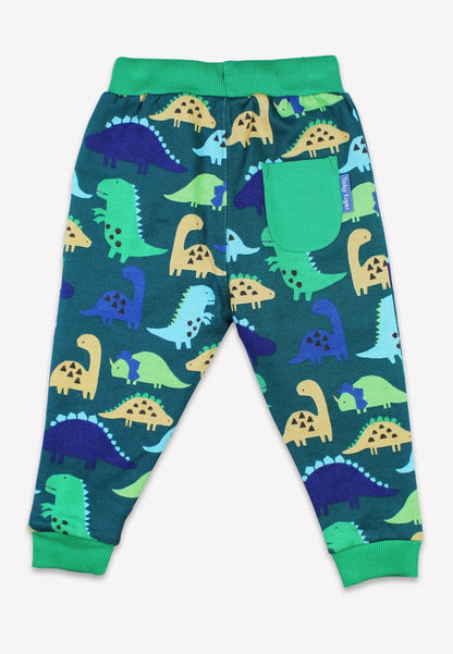 Organic Tonal Dinosaur Print Joggers by Toby Tiger, GOTS-certified, vetted by KIDDYKIND