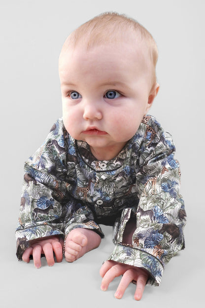 jungle maze - organic cotton baby pyjama set | organic baby sleepwear UK — KIDDYKIND