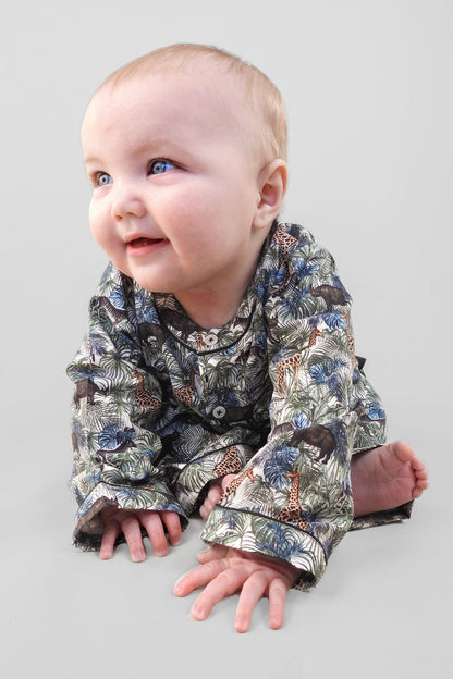 jungle maze - organic cotton baby pyjama set | organic baby sleepwear UK — KIDDYKIND