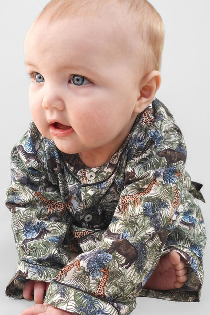 jungle maze - organic cotton baby pyjama set | organic baby sleepwear UK — KIDDYKIND