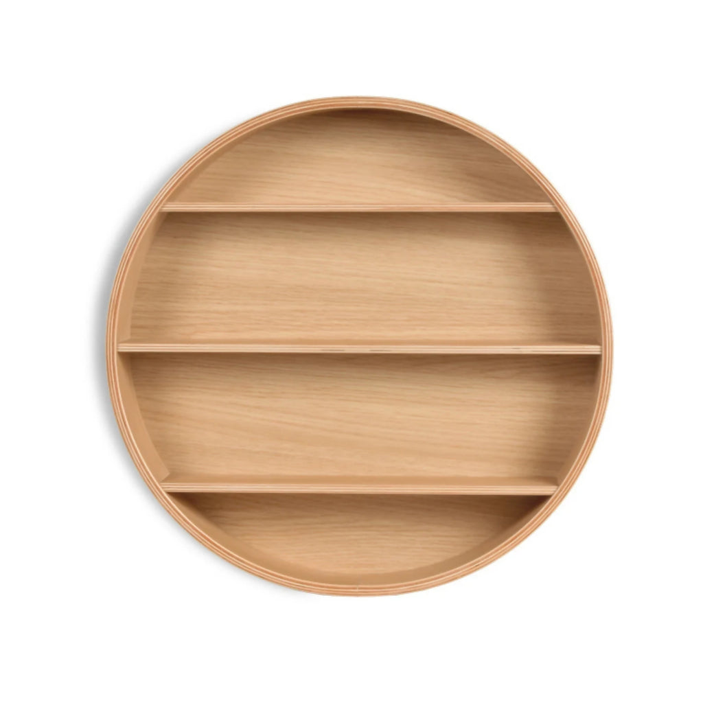 round wooden kids shelf by curve lab montessori inspired kids shelves