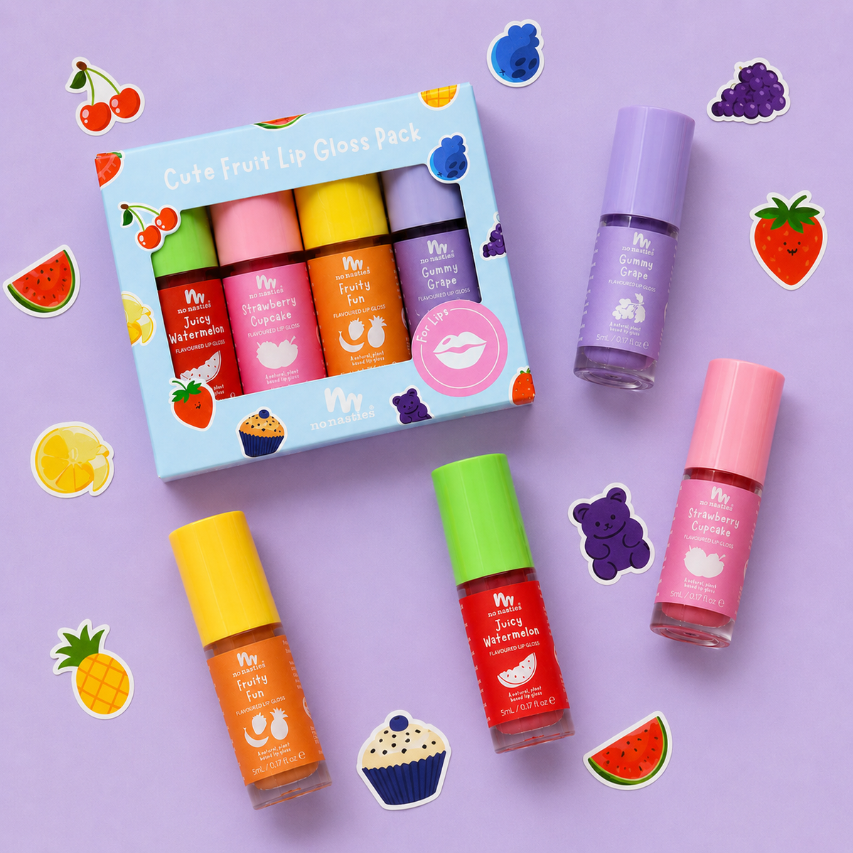 Kids Lip Gloss Gift Set – 4 Flavours