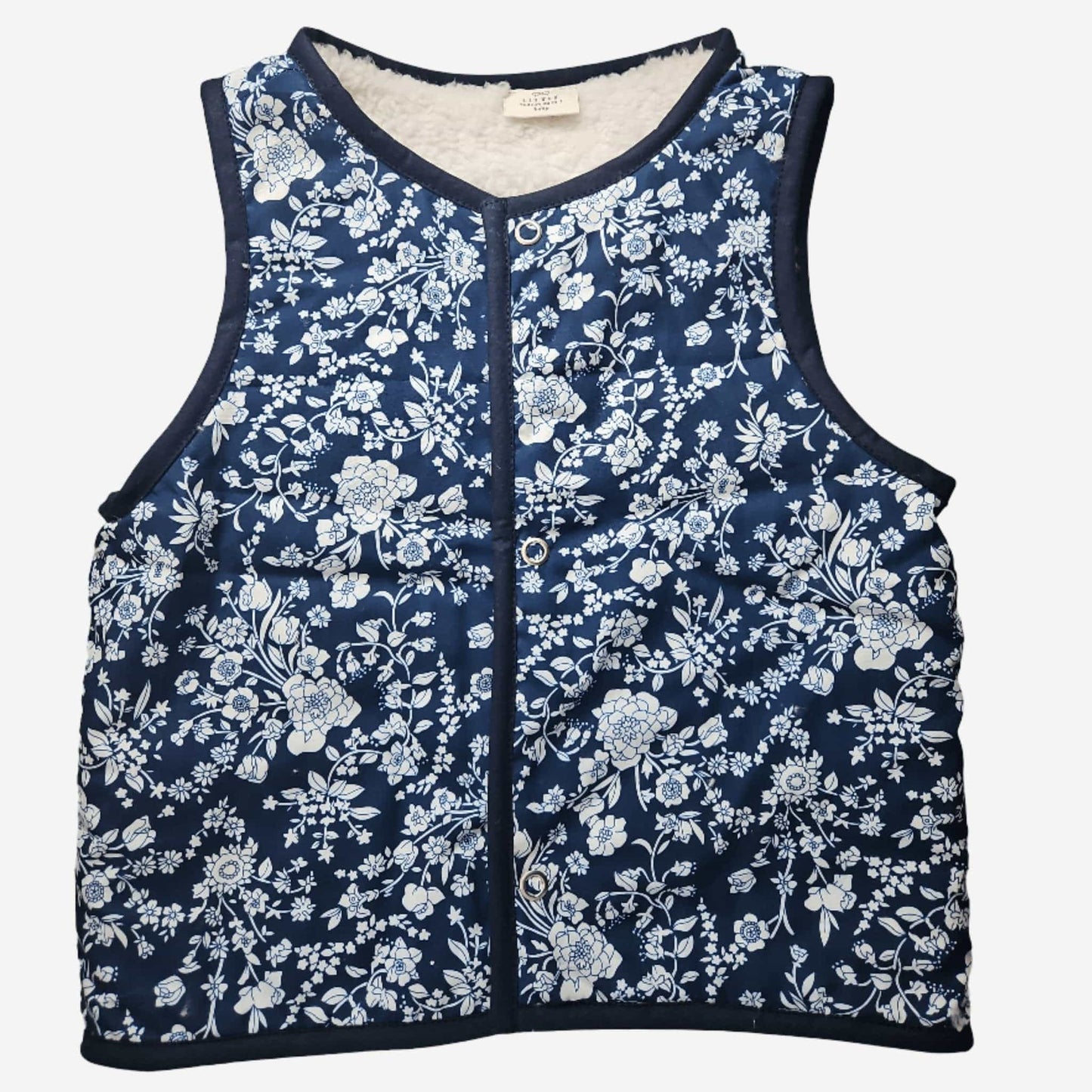 Kids Stylish Vest - Blue Himmelblomst | organic baby clothes UK — KIDDYKIND