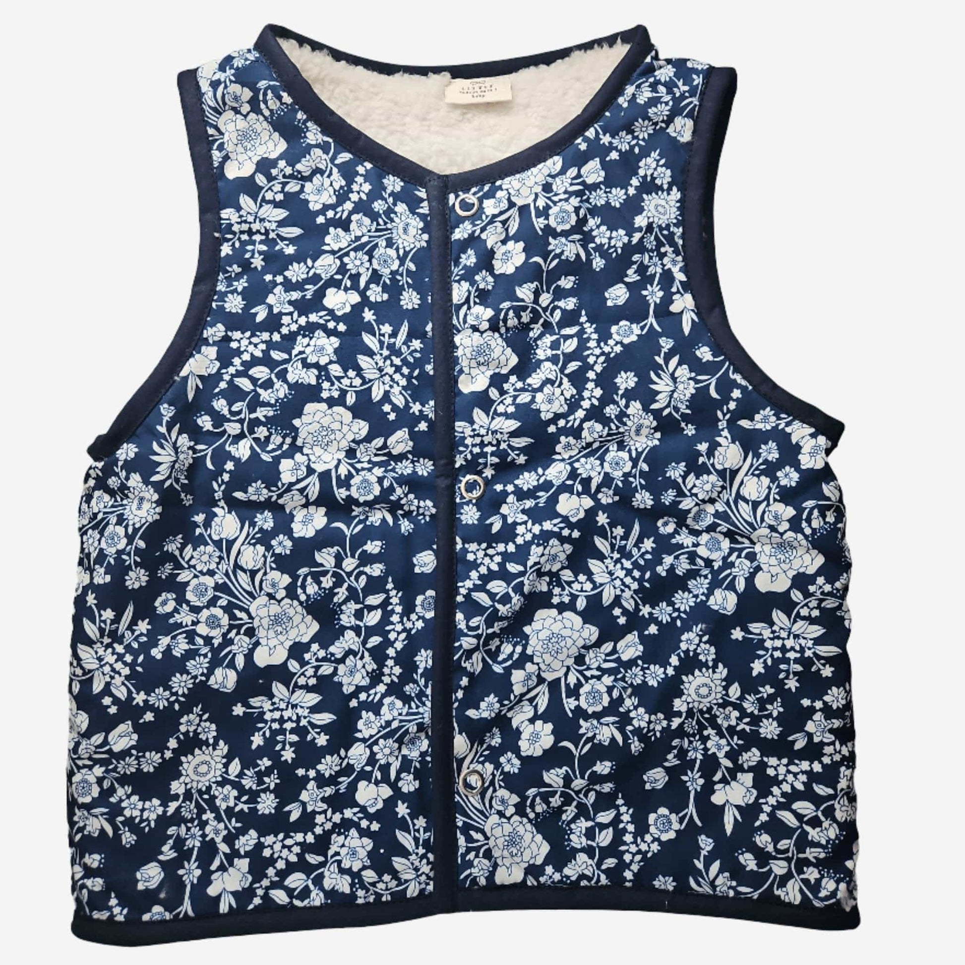 Kids Stylish Vest - Blue Himmelblomst | organic baby clothes UK — KIDDYKIND