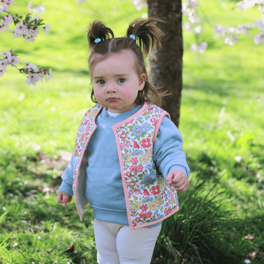 Luxury ethical baby: Kids Stylish Vest - Spring Floral | KIDDYKIND UK