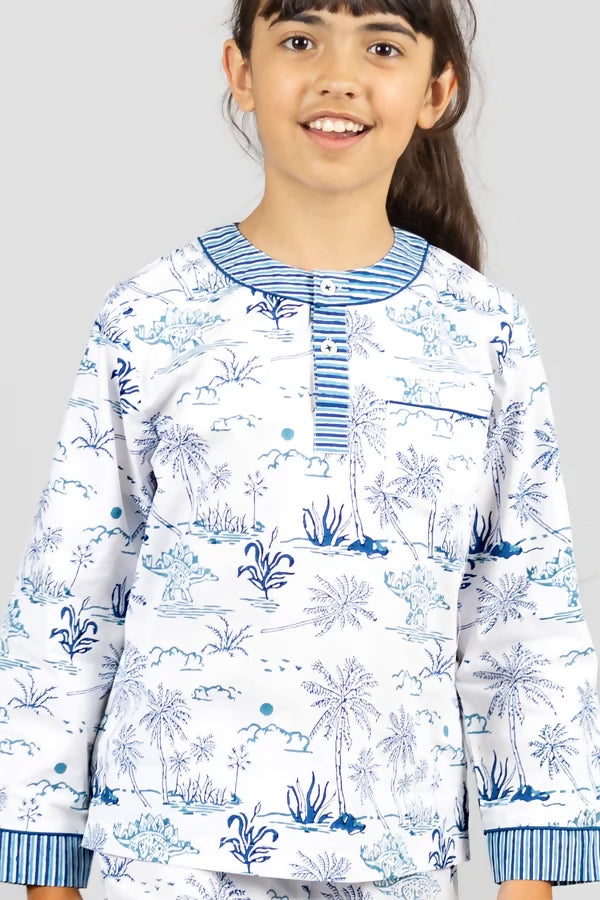 Stego's Moonlit Meander - Organic Cotton Kids Pyjamas