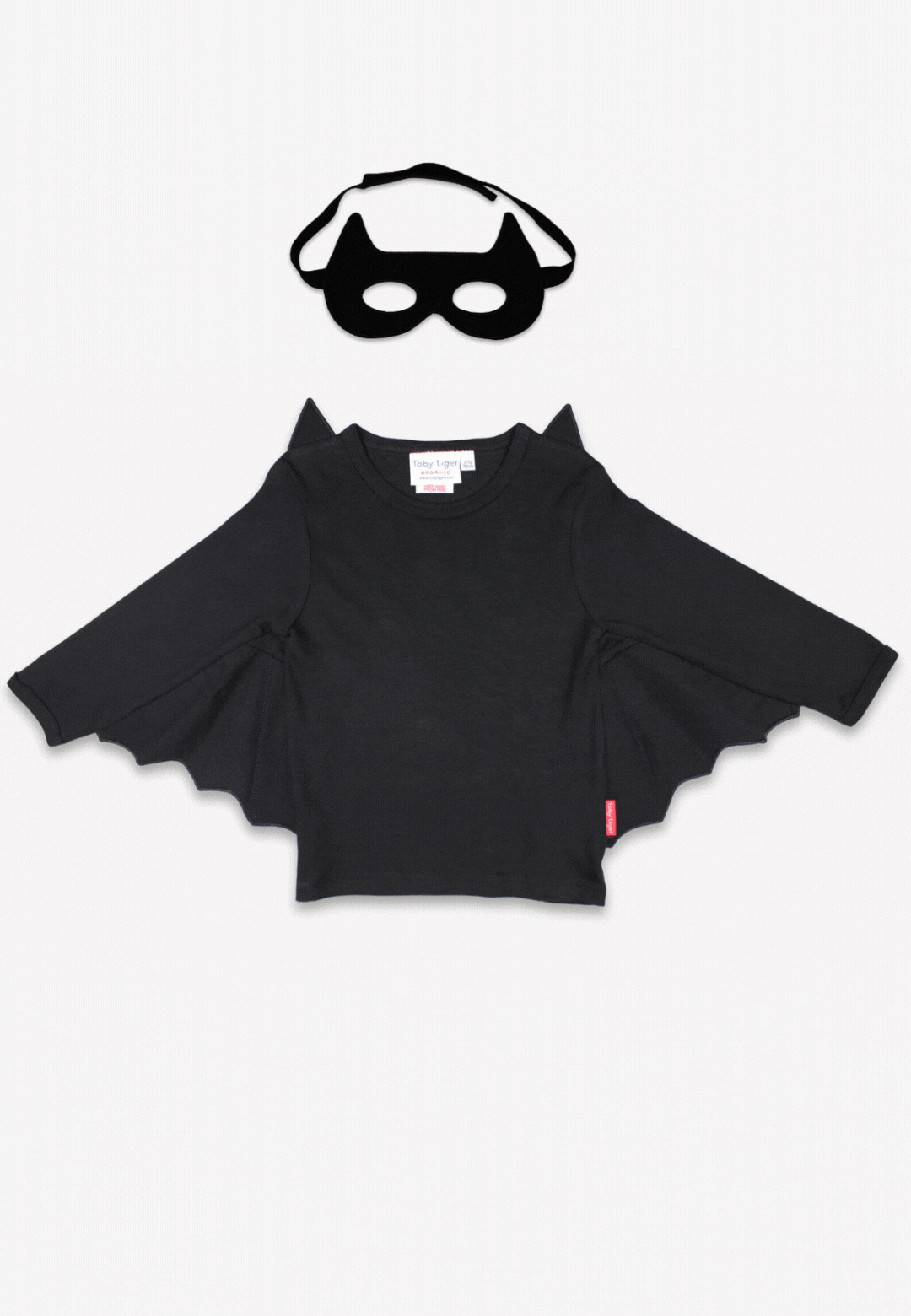Organic Batwing T-Shirt & Mask Costume Set by Toby Tiger, GOTS-certified, vetted by KIDDYKIND