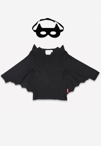 Organic Batwing T-Shirt & Mask Costume Set by Toby Tiger, GOTS-certified, vetted by KIDDYKIND