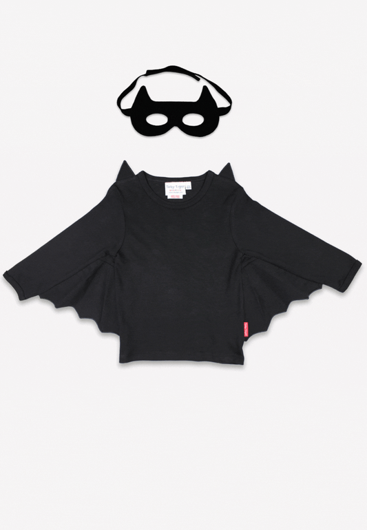 Organic Batwing T-Shirt & Mask Costume Set by Toby Tiger, GOTS-certified, vetted by KIDDYKIND