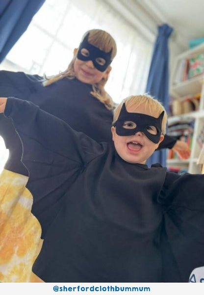 Organic Batwing T-Shirt & Mask Costume Set by Toby Tiger, GOTS-certified, vetted by KIDDYKIND