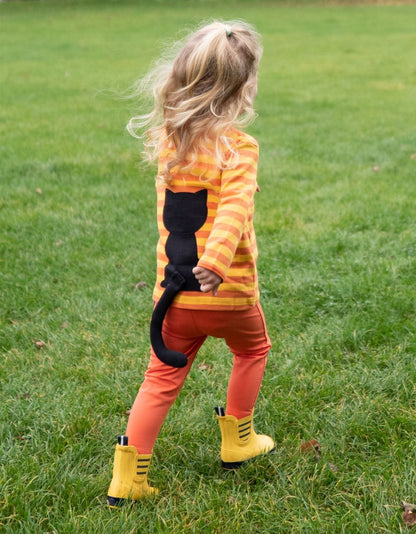 Organic Black Cat Applique T-Shirt - Toby Tiger UK Retail