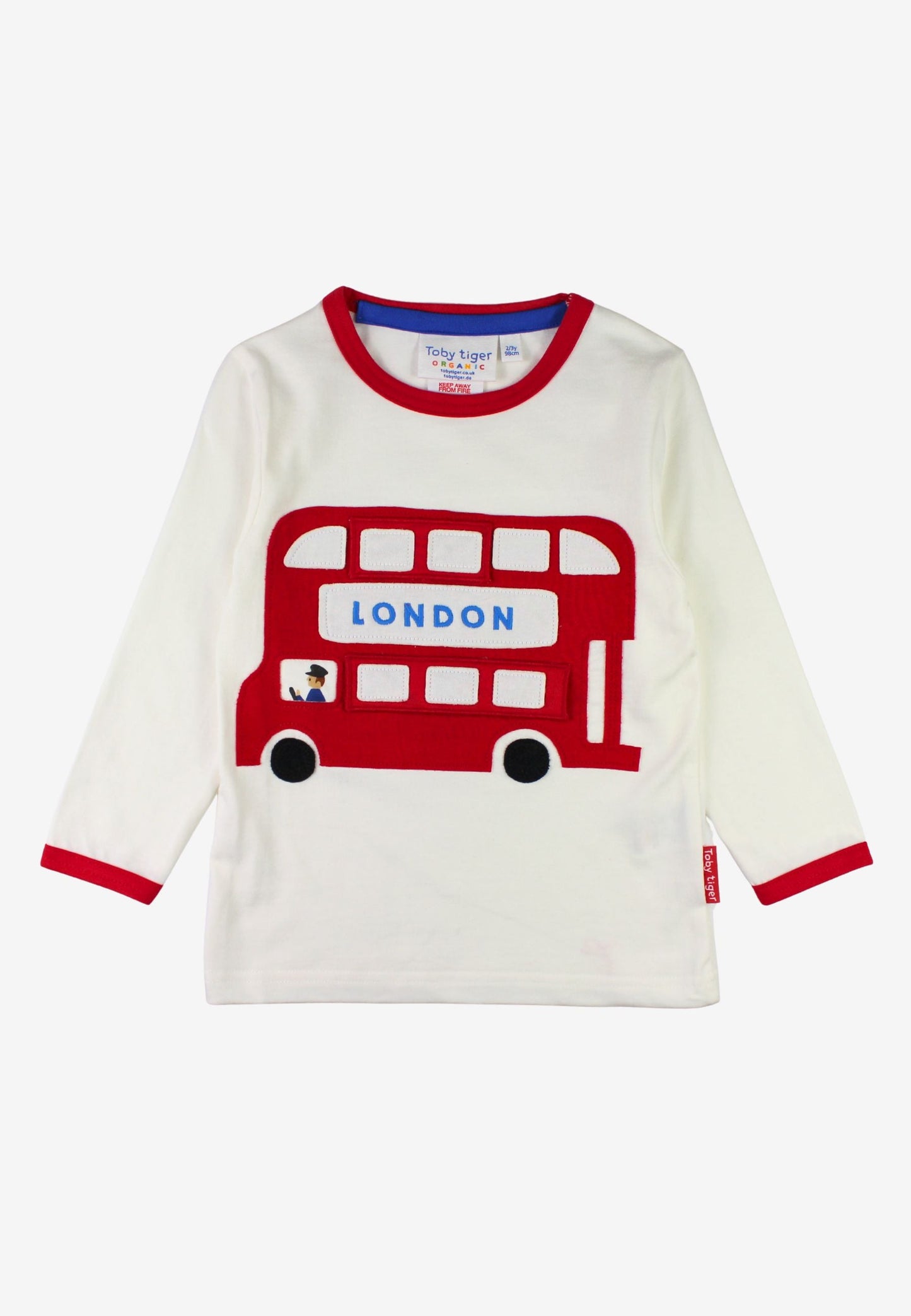 Organic London Bus Applique Long-Sleeved T-Shirt