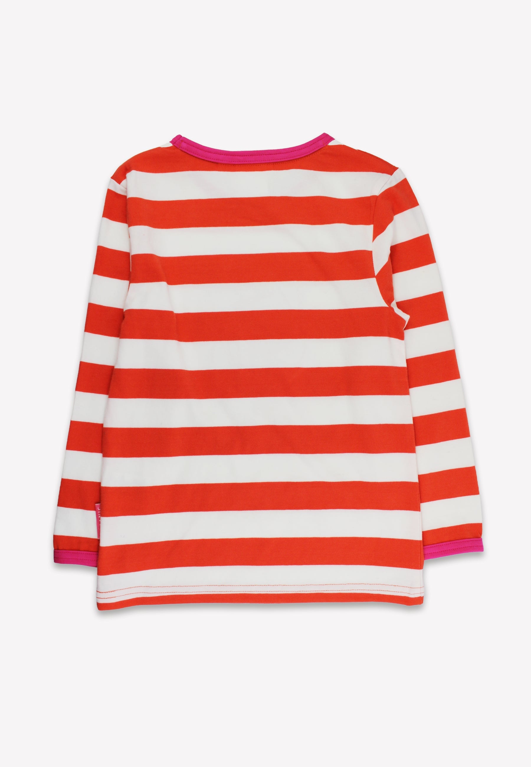Red and white striped long-sleeve shirt on a white background
