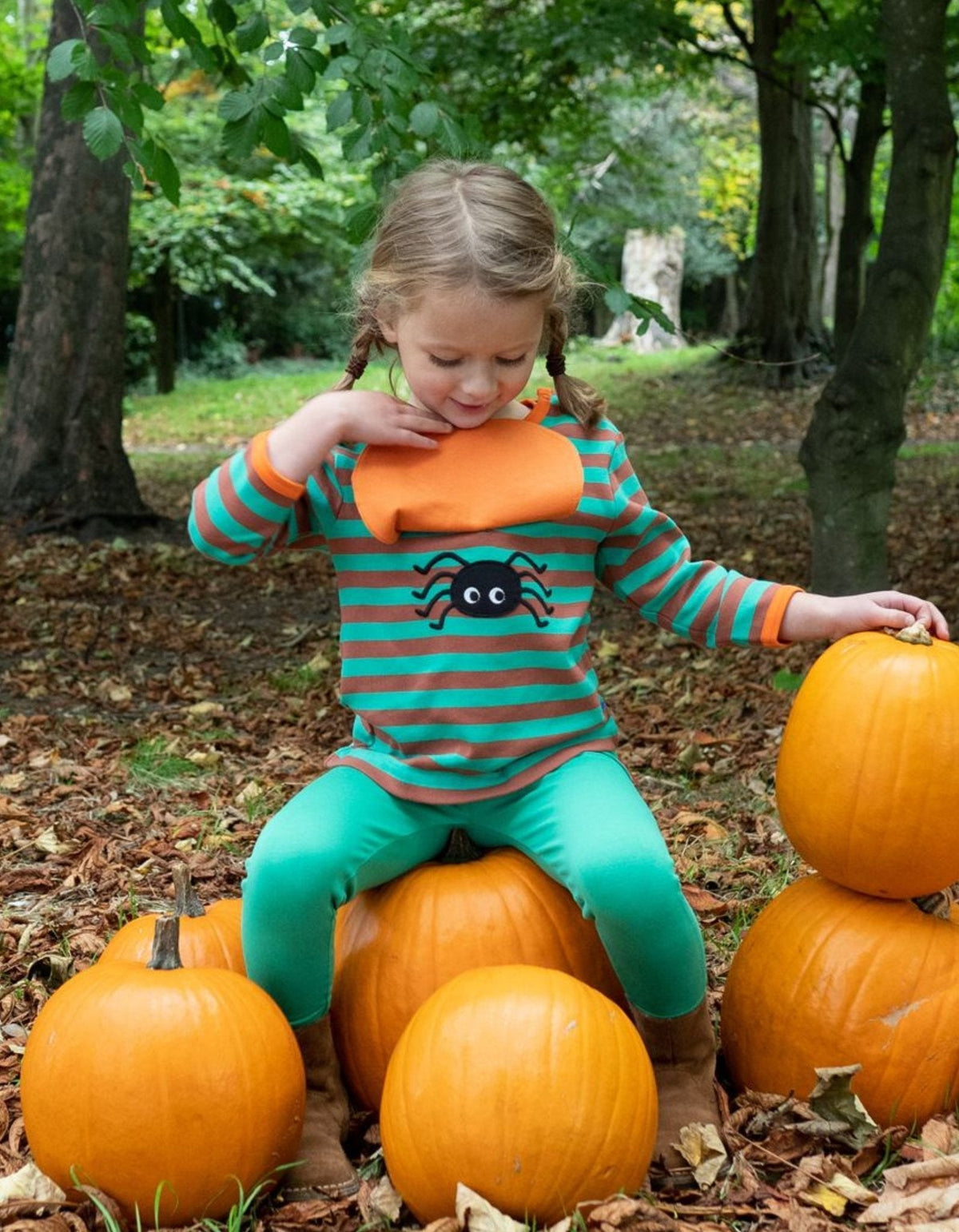 Organic Pumpkin Applique T-Shirt by Toby Tiger | Kiddykind